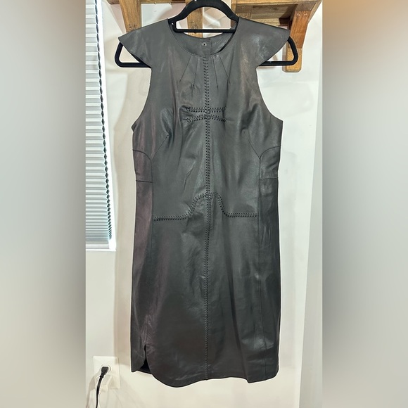 NWT Isabel Marant Robe Blazen Black Leather Dress FR 38 (US 6) - Picture 7 of 16